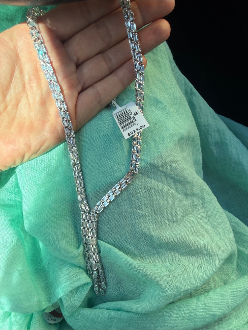 Silver-Tone Multi-Link Y Necklace - Shimmering Silver